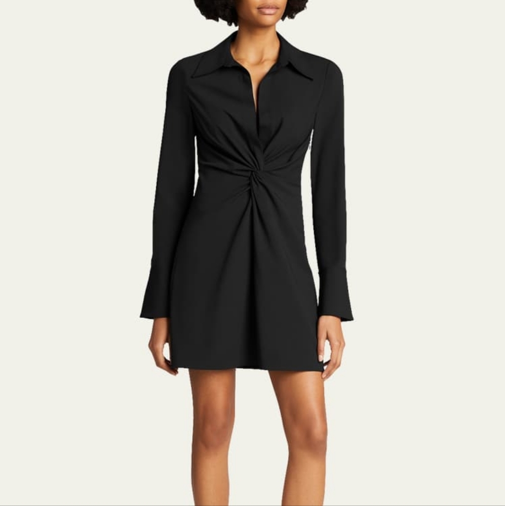 Cinq à Sept Mckenna Dress Women’s Twist-Front Mini Long Sleeve Size 14 - Picture 3 of 6